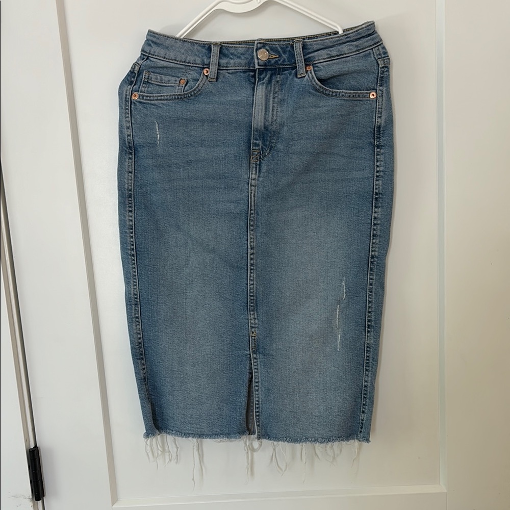 Blue Denim Pencil Skirt